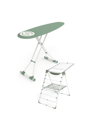 Perilla Premium Ütü Masası İronika Kalın Borulu Kurutmalık Set - Yeşil Yeşil