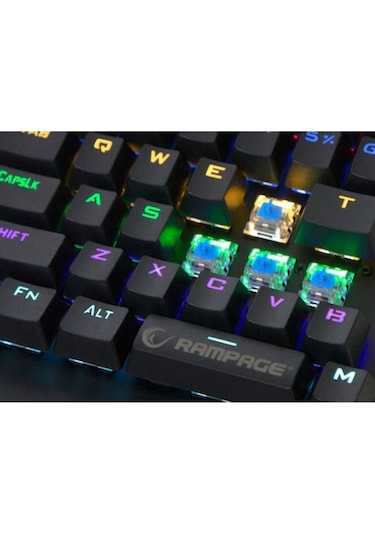 Rampage KB-R77 Usb Kablolu Rainbow Backlight Outemu Blue Switch Mekanik Mini Gaming Q Klavye