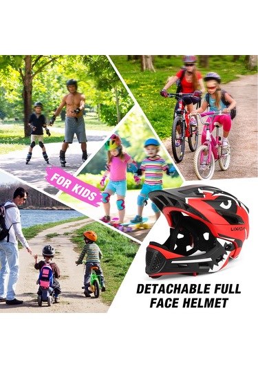 Lixada Mor Çocuklar Ayrılabilir Tam Yüz Kask Y11984pp-standart Standart Mor