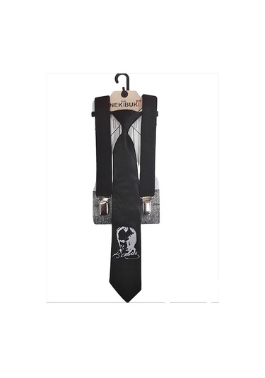 Atatürk Baskılı Kravat Askı Set Çok Renkli