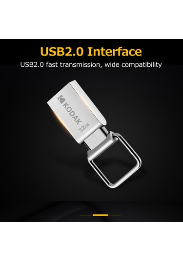Springsun Kodak K112 Usb 2.0 Metal Usb Bellek 64gb - Su Geçirmez, Çarpıma Dayanıklı, Araç Uyumlu, Hızlı Veri Transferi, Gümüş Renk