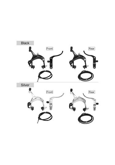 Yaozixa Jant Bisikleti Ve Fixie Bisikleti İçin Gümüş Arka Kanca Fren Seti - Allyuminyum Fren, 22mm Fren Kolu Ve Kablolu Tesisat Çok Renkli