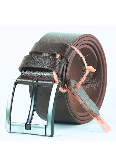 Hakiki Manda Derisi Erkek Kemer 4,5cm Kahverengi Kot Kemeri Kahverengi