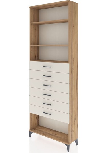 Arges Dolap 3 Raflı 6 Çekmeceli 88x30x243 Çam-aytaşı Atlas Çam