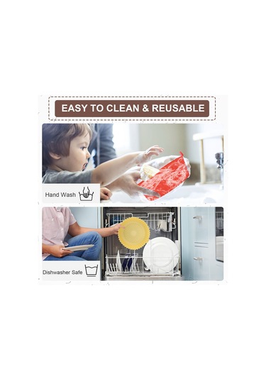Ximistore9 Yeniden Kullanılabilir Hava Fritözü Silikon Tabanı, Çift Taraflı, Kolay Temizlenir, 16.5cm, 3 Adet Gri - Sarı - Kırmızı