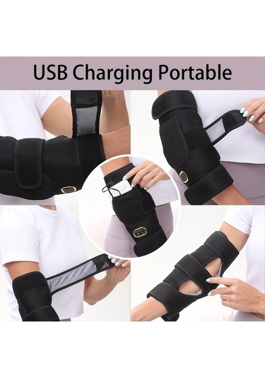 Pazly Usb Güçlü Isıtma Dirsek Masaj Aleti Taşınabilir Kablosuz Eklem Rahatlatıcı Sıcaklık Uniseks Babalar Günü Hediyesi Altın Altın