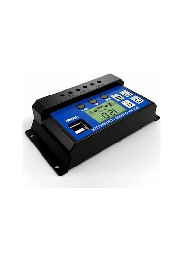 Solar Güneş Paneli Akü Şarj Kontrol Regülatörü 10 Amper-12 V/24 V