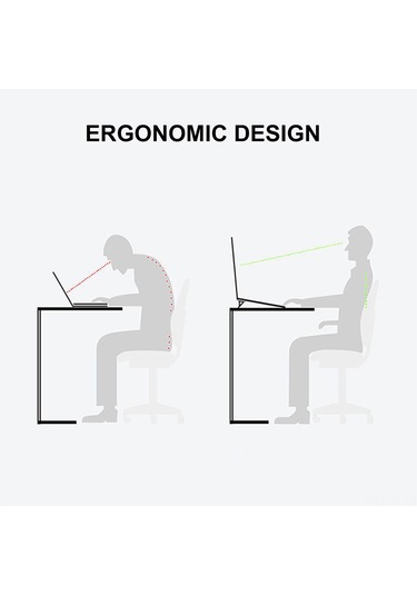 Skycity Laptop Yüksekliği Artırıcı Plastik Folding Stand - Siyah, Çiftli Paket, Masada Gizli Ayaklı Destek