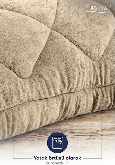 Formeya Lüx  Çift Taraflı Welsoft Tek Kişilik Yorgan Bej