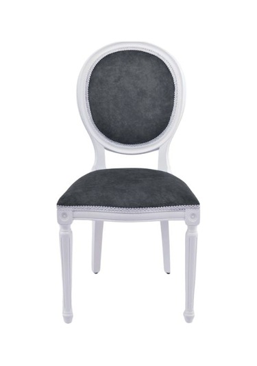 Madalyon Ahşap Klasik Sandalye Beyaz - Gri