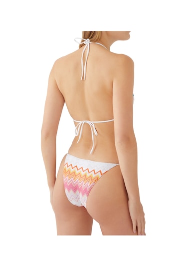 Missoni Çizgili Üçgen Bağlamalı Bikini Seti Multirenk