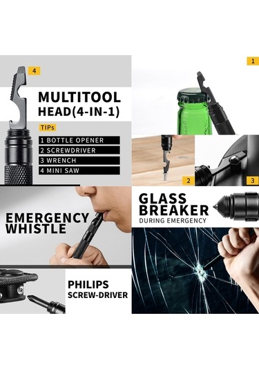 Novahub Çok Amaçlı Kalem: Pusula & Düdükli, Renkli Outdoor Kiti Hazır Çok Renkli