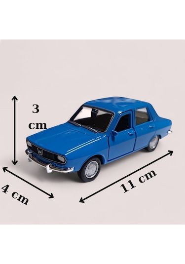 Nostaljik Metal Çek Bırak Mavi Araba Renault 12 Kapılar Açılır Diğer