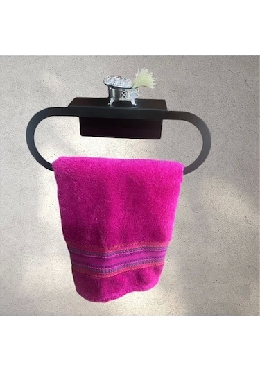 Lazer Kendinden Yapışkanlı Ve Vidalı Oval Havluluk Mat Siyah Çok Renkli