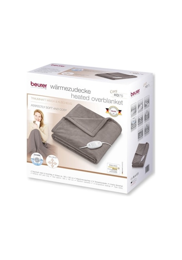 Beurer  HD 150 XXL Cozy bej ısıtmalı battaniye Füme