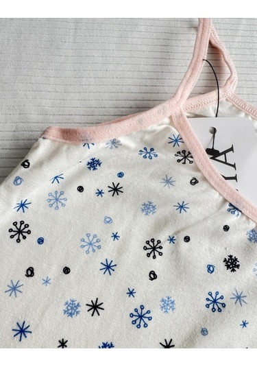 Alya Underwear Kız Çocuk Baskılı Ip Askılı Atlet Ve Slip Takımı Kar Tanesi Baskılı