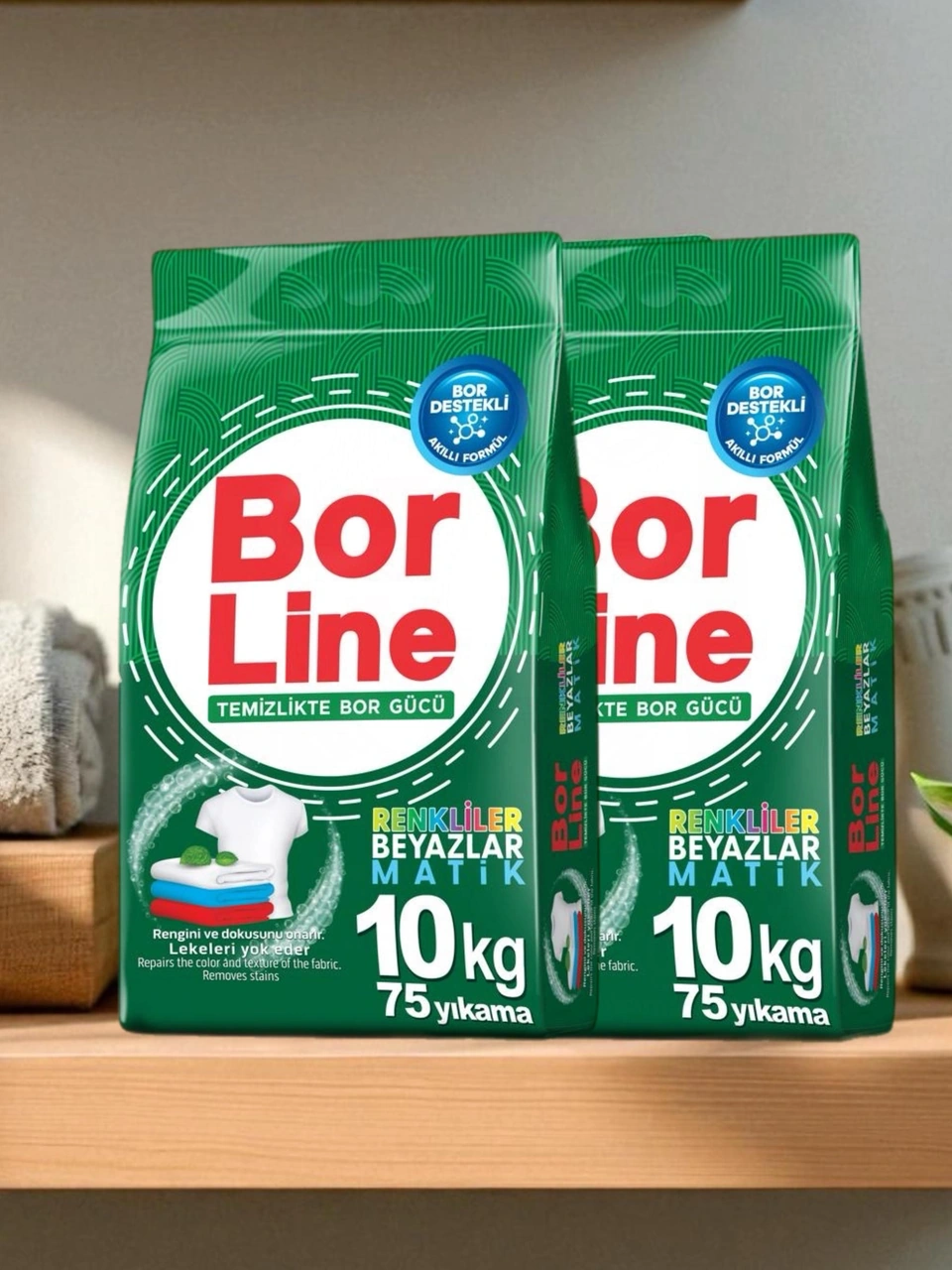 Borline 2 Adet 10 Kg Renkliler İçin Toz Deterjanı