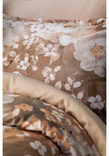 İssimo Home Claretta %100 Pamuk Saten Çift Kişilik Nevresim Takımı Pudra