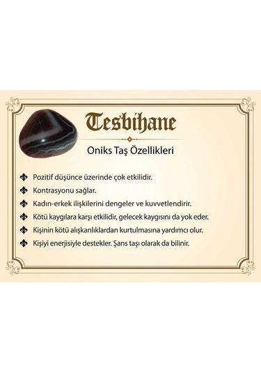 Hem Bileklik - Hem Kolye - Hem Tesbih 99Lu Oniks Doğaltaş Aksesua N11.6231