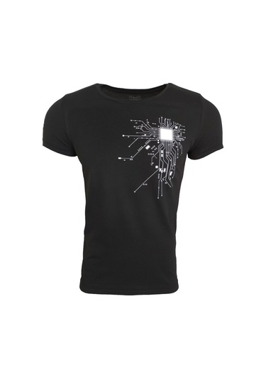 Siyah Dijital Baskılı T-Shırt-Siyah (416587540) Siyah
