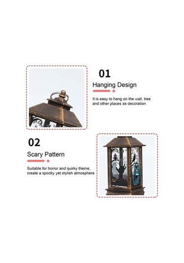 Novahub Led Fener Peri Işık Lambası Cadı Yarasa Kafatası Desen Cadılar Bayramı Asılı Aydınlatma Aracı Ev Partisi Veranda Ev Bar Arka Bahçe Dekoru, Küçük Boy Diğer