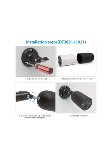 Honeybeeshop Tapo C425 Magcam Silikon Kılıf Ve Duvara Montaj Seti Siyah Tek Adet Siyah