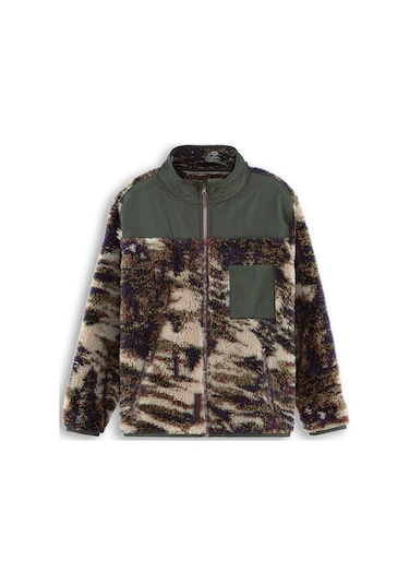 Denokids Haki Erkek Çocuk Peluş Mont Renkli