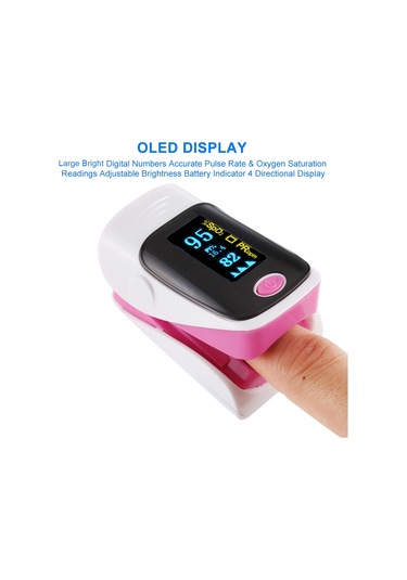 Sones Ab-80 Hassas Parmak Nabız Oksimetresi Kan Oksijen Monitörü Pembe
