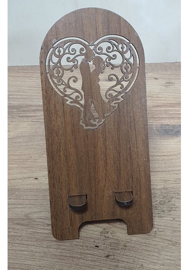 2 Adet Ahşap Sevgililer Günü Telefon Tutucu Masaüstü Telefon Stan