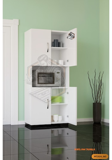 Tamamı Mdf 4 Kapaklı Mikrodalga/mini Fırın Dolabı Çok Amaçlı Mutf