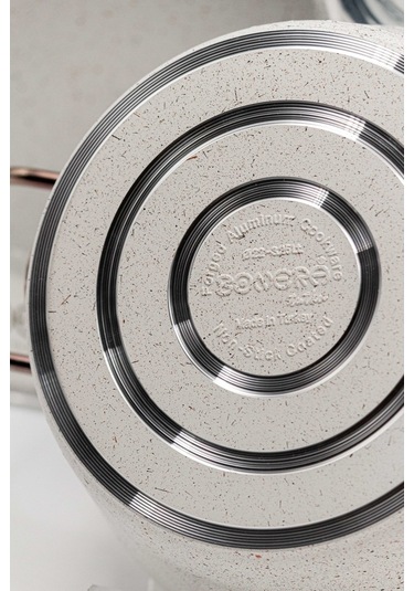 Milena 7 Parça Granit 18-22-26 Cm Tencere & 26cm Tava Set Beyaz