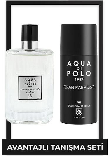 Aqua Di Polo 1987 Gran Paradiso Erkek Parfüm EDP 50 ML + Gran Paradiso Erkek Sprey Deodorant 150 ML