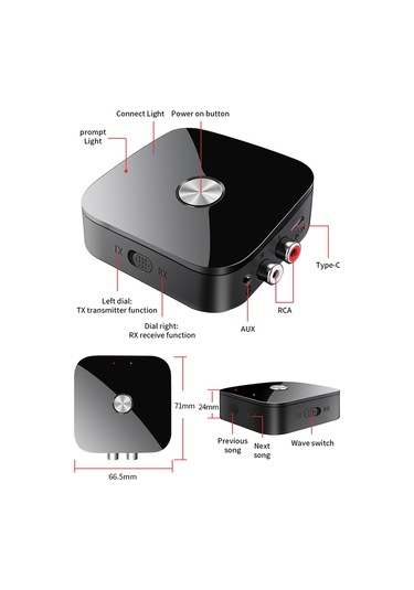Cbtx T69 2'si 1 Arada Bluetooth 5.3 Aptx Uyarlanabilir Alıcı Verici Kablosuz Ses Adaptörü