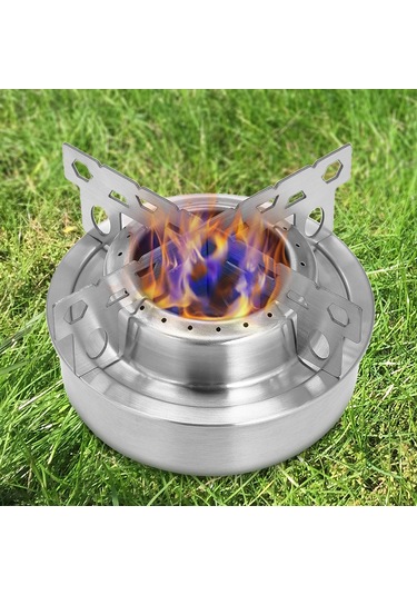 Xiyyadms Outdoor Kamp Fincanı Seti - Ultra Hafif Paslanmaz Çelik Alkol Ocağı + Ayaklı Rak, Piknik Ve Yürüyüş İçin Taşınabilir Gümüş