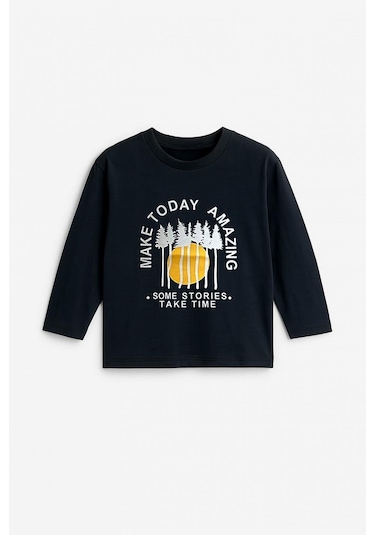 Erkek Çocuk %100 Pamuk Baskılı Uzun Kollu Tişört - Siyah 3-4 Yaş 8-9 Yaş SIYAH Erkek Çocuk %100 Pamuk Baskılı Uzun Kollu Tişört - Siyah 3-4 Yaş 8-9 Yaş SIYAH