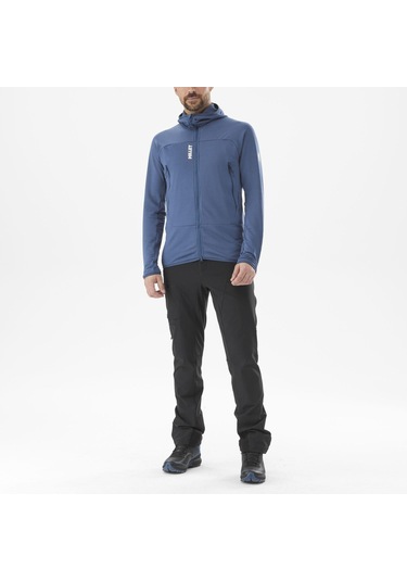 Millet Fusıon Grıd H Erkek Kapşonlu Polar Ceket Tam Fermuarlı Mıv9024 Mıv.n0395 Mavi