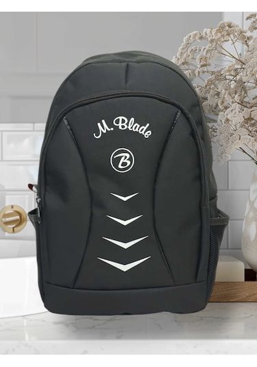 M.blade Geniş Hacimli Su Geçrmez Kumaş Okul Sırt Çantası Siyah