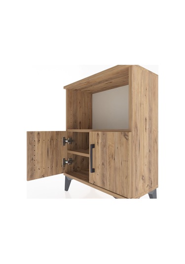 Arges Komodin 2 Raflı 2 Kapaklı 60x30x80 Çam-çam Atlas Çam