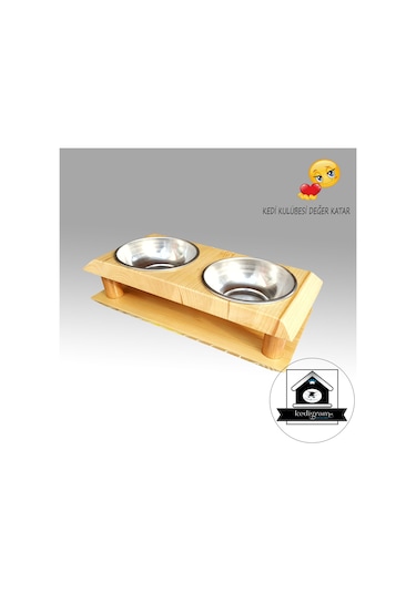 Kedigram Kedi Kulübesi Kedi Köpek Mama Kabı Paslanmaz Kase Çelik