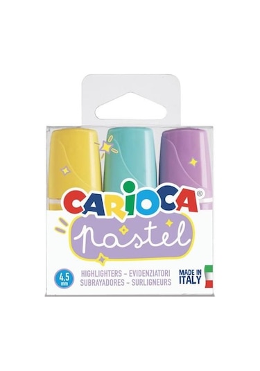 Carioca Pastel Renk Mini Işaretleme Kalemi 3'lü