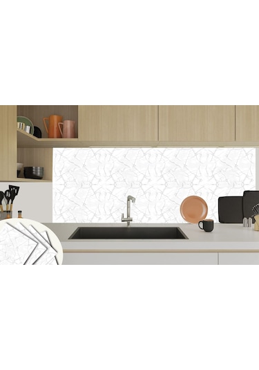 Tink KENDİNDEN YAPIŞKANLI SİLVER MERMER DESENLİ PVC KARO 30X30 CM
