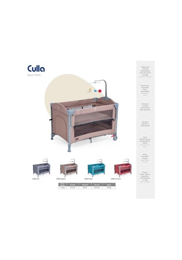 Baby2go 2254 Culla Anne Yanı Oyun Parkı Park Yatak 70 x 110 Cm Yeşil