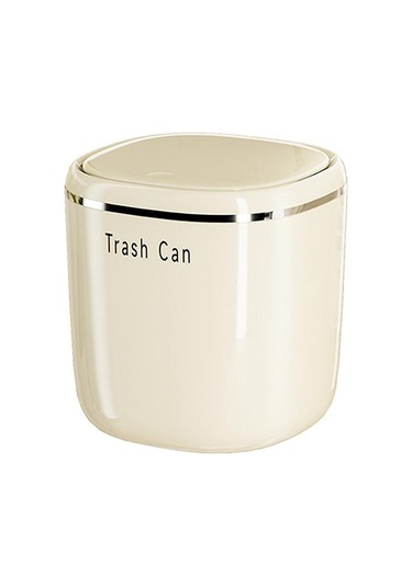 Mini Pres Çöp Kutusu Masaüstü Çöp Sepeti Ev Masası Plastik Atık Kutuları Ofis Malzemeleri Çöp Kutuları Çeşitli Eşyalar Kutusu Bej