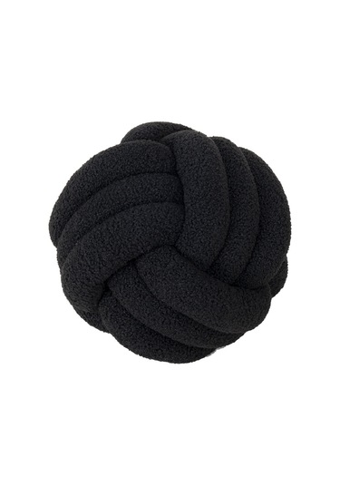 Düğümlü Top Atmak Yastık Kuzu Yün Rulo Kanepe Atmak Yastık 28cm-20 Ekru