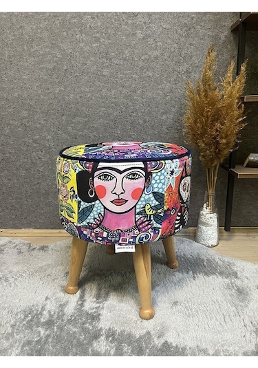 Asedia Miskin Naturel Diego24 Ahşap Ayak Uzatma Pufu Makyaj Koltuğu Bench Tabure