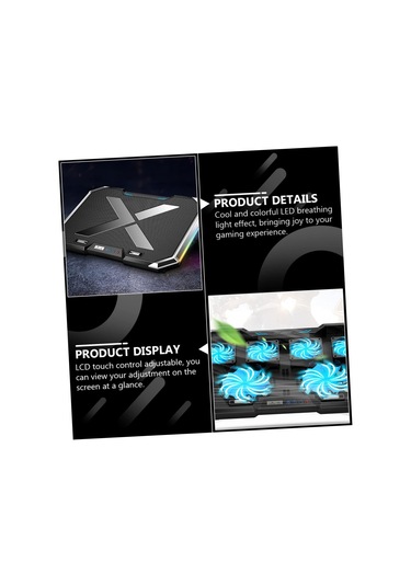 Dizüstü Bilgisayar Soğutucu Stand Tipi Aydınlatma Efektleri Dizüstü Bilgisayar Soğutma Ped Çift Bağlantı Portları Spinal Bakım İçin Yükseklik Ayarı