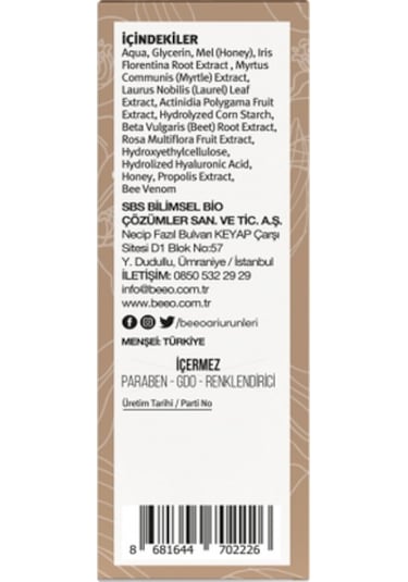 Beeo Apibeauty Arı Zehirli Propolisli Anti-Aging Yüz Bakım Serumu 30 ML