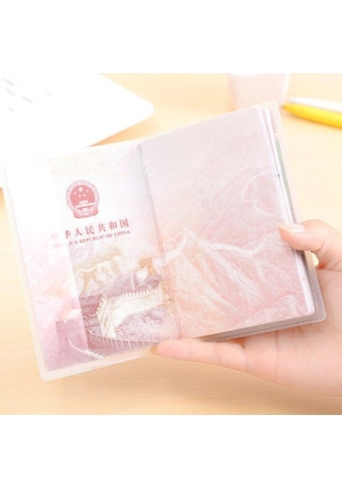 Trendooze Tutucu Tutucu Su Seyahat Şeffaf Pvc Pasaport Kimlik Kılıfı Kılıf Kartı Kapak Geçirmez Cüzdan Beyaz At Beyaz