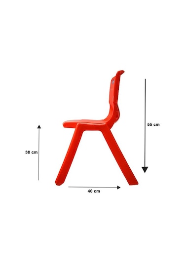 1.Kalite Kırılmaz Çocuk Sandalyesi – Kreş ve Anaokulu Sandalyesi Kırmızı 6 Adet Kırmızı