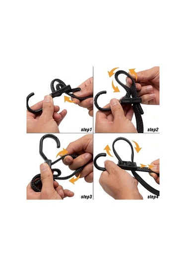 Hightower 4 Adet Siyah Esnek Askı Kayışı - 100 Cm / 40 İnç, Kamp, Çadır, Bisiklet Ve Kamyonlar İçin Diğer